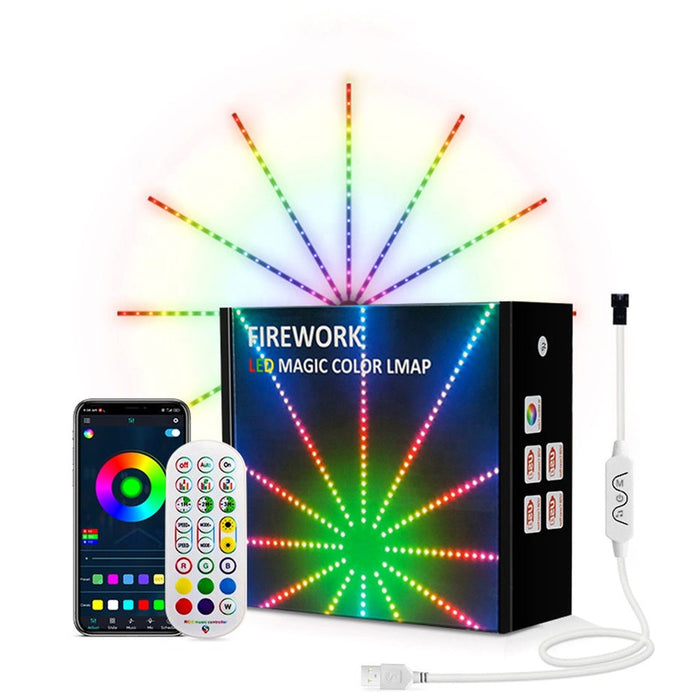 Ruban LED dynamique feu d'artifice connectée (Bluetooth)