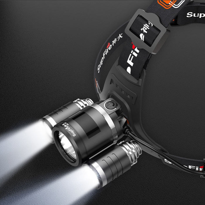 Supfire - Lampe frontale LED 1052lm blanc froid 6000K, rechargeable