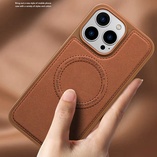 XLEVEL - Coque Etui Magnetique Premium iPhone 14 serie Marron